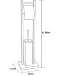 Стойка за тоалетна с поставка и четка Inter Ceramic - 3811MB, черна - 4t