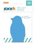 Самозалепващи листчета Stick'n - Пингвин, 50 броя, сини - 1t