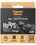 Стъклен протектор за камера PanzerGlass - Titanium Hoops, iPhone 15 Pro/15 Pro Max, черен - 4t
