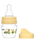 Стъклено шише Wee Baby Mini, с 2 накрайника, 30 ml, жълто - 1t