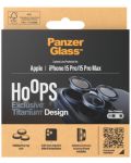Стъклен протектор за камера PanzerGlass - Titanium Hoops, iPhone 15 Pro/15 Pro Max, син - 4t