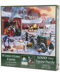 Пъзел SunsOut от 1000 части - Зима във фермата, Кевин Уолш - 1t