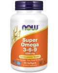 Super Omega 3-6-9, 1200 mg, 90 гел капсули, Now - 1t