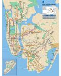 Пъзел New York Puzzle от 500 части - Карта на метрото, Ню Йорк - 1t