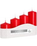 Комплект свещи Bispol Aura - Червени, 4 броя, 200 g - 1t