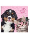 Таен дневник с катинар Paso Studio Pets – Куче и коте с очила - 1t