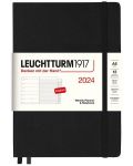 Тефтер Leuchtturm1917 Weekly Planner and Notebook - A5, черен, 2024 - 1t