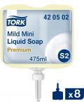 Течен сапун за ръце Tork - Mild Mini Liquid Soap, S2, 8 x 475 ml - 2t
