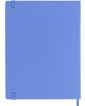 Тефтер с твърди корици Moleskine Classic Ruled XL - Hydrangea Blue, редове - 3t