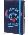 Тефтер Cerda Disney: Lilo & Stitch - Weirdos Have More Fun, A5 - 1t