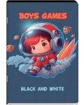 Тетрадка Black&White Boy 2 - A5, 24 листа, големи квадратчета, асортимент - 2t