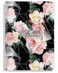 Тетрадка Black&White Crystal Garden - A4, 80 листа, асортимент - 3t