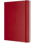 Тефтер с твърди корици Moleskine Classic Plain XL - Червен, бели листове - 2t