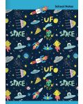 Ученическа тетрадка Keskin Color UFO - А4, 60 листа, широки редове, асортимент - 2t