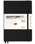 Тефтер Leuchtturm1917 Daily Planner - А5, черен, 2024 - 1t