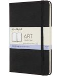 Тефтер с твърди корици Art Sketchbook - Черен, бели листове - 1t