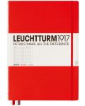Тефтер Leuchtturm1917 Master Classic - А4+, линиран, червен - 1t