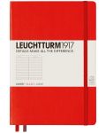 Тефтер Leuchtturm1917 Medium - A5, червен, страници на редове - 1t