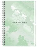 Тетрадка със спирала Black&White - Luxury Flowers, A4, 100 листа, 2 теми, асортимент - 4t
