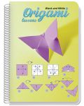 Тетрадка със спирала Black&White Origami - A4, 80 листа, широки редове, асортимент - 2t