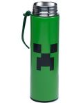 Термос с дигитален термометър Puckator - Minecraft Creeper, 450 ml  - 7t