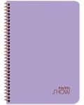 Тетрадка със спирала Keskin Color Pastel Show - А4, 72 листа, широки редове, асортимент - 2t