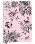 Тефтер Victoria's Journals Florals - Розово и черно, пластична корица, А5 - 1t