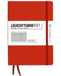 Тефтер Leuchtturm1917 Natural Colors - A5, червен, страници на квадратчета, твърди корици - 1t