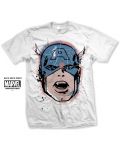 Тениска Rock Off Marvel Comics - Captain America Big Head Distressed - 1t