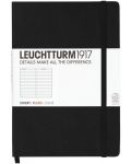 Тефтер Leuchtturm1917 Medium - A5, черен, страници на редове - 1t