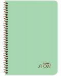 Тетрадка със спирала Keskin Color Pastel Show - А4, 120 листа, широки редове, асортимент - 5t
