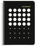 Тетрадка със спирала Black&White Exclusive Dots - А5, 80 листа, широки редове, асортимент - 5t