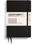 Тефтер Leuchtturm1917 Paperback - B6+, черен, страници на квадрати, твърди корици - 1t
