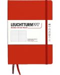 Тефтер Leuchtturm1917 Natural Colors - A5, червен, страници на точки, твърди корици - 1t