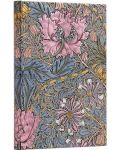Тефтер Paperblanks Morris Pink Honeysuckle - 9.5 x 14 cm, 88 листа, с широки редове - 2t