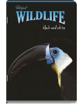 Тетрадка Black&White - Wildlife, А4, 60 листа, широки редове, асортимент - 3t