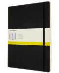 Тефтер с меки корици Moleskine Classic Squared Expanded Large -  Черен, листове на квадратчета - 1t