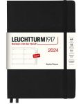 Тефтер Leuchtturm1917 Weekly Planner - A5, черен, 2024 - 1t