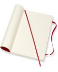 Тефтер с меки корици Moleskine Classic Plain - Червен, бели листове - 3t