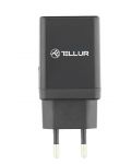 Зарядни устройства Tellur - Travel Charge Kit 3 в 1, USB-A, 30W, черни - 3t