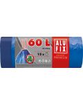 Торби за отпадъци с връзки ALUFIX - 60 l, 15 броя, сини - 1t