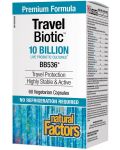 Travel Biotic 10 Billion Live Probiotic Cultures, 60 веге капсули, Natural Factors - 1t