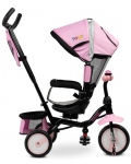 Триколка с родителски контрол Caretero Toyz - Timmy, розова - 6t