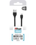 Кабел Trust Flat micro USB към USB A, 1m - черен - 2t