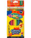 Цветни моливи Colorino Kids - триъгълни, с острилка, 12 цвята - 1t