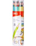 Цветни моливи Deli Enovation - EC112-24, 24 цвята, в тубус - 1t
