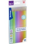Цветни моливи Berlingo SuperSoft - 12 пастелни цвята - 1t