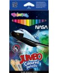 Цветни моливи Colorino - Jumbo Nasa, 12 цвята - 1t