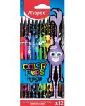 Цветни моливи Maped Color Peps - Monster, 12 цвята - 1t