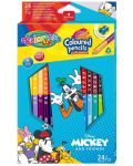 Цветни моливи Colorino Disney - Mickey and Friends, 24 цвята и острилка - 1t
